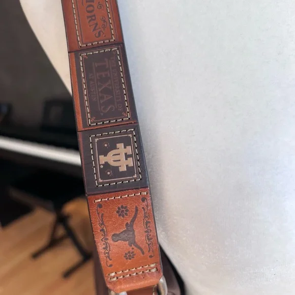 Texas Longhorns Fossil Brown Shoulder Bag with Suede Texture - Picture 10 of 11